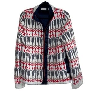 ANTHROPOLOGIE SLEEPING ON SNOW INTARSIA SWEATER JACKET SIZE M‎